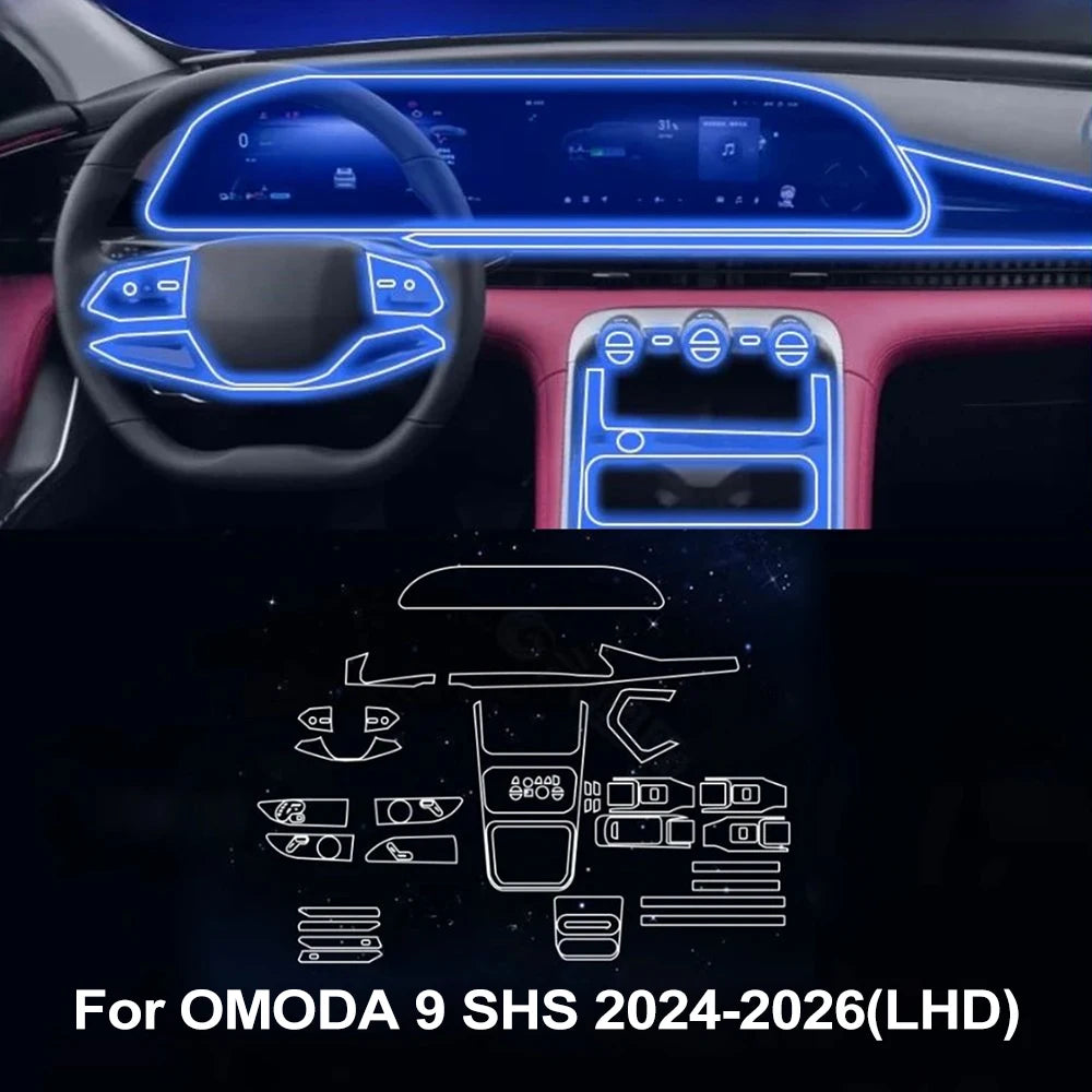 for OMODA 9 SHS 2026 2025 2024 PPF Protection Film Car Transparent TPU LCD GPS Navigation Gear Panel Center Console Accessories