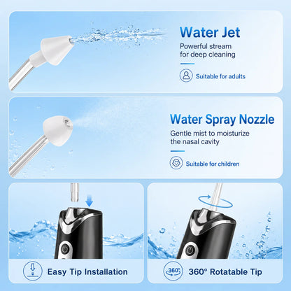 Electric Nasal Irrigation System Sinus Rinse Machine With 300ml Water  Nose Cleaner IPX7 Type C Charging For Daily Nasal Care