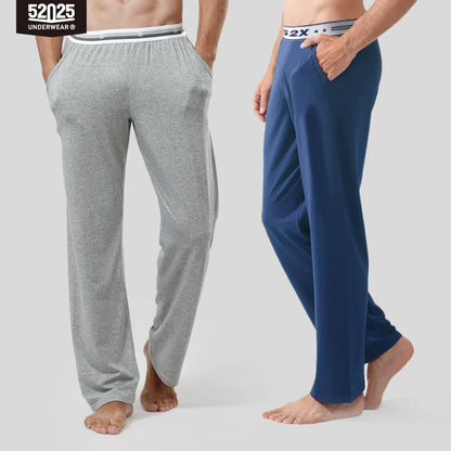 52025 Men's Cotton Modal Pajama Pants (2-Pack) – Silky-Soft Lounge Pants with Relaxed Fit, Side Pockets & Lightweight Comfort