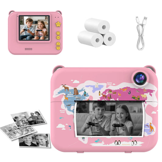 Kids Camera Children's Camera Can Take Photos Record Videos And Print New Style Instant Camera Gift For Girls Baby Camera Toy