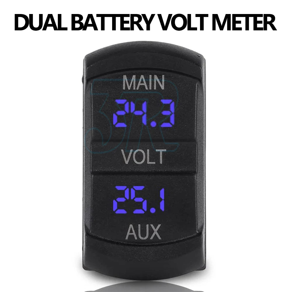 12V Voltmeter Dual Battery Monitor LED Digital Boat Car Voltage Marine Gauge AU
