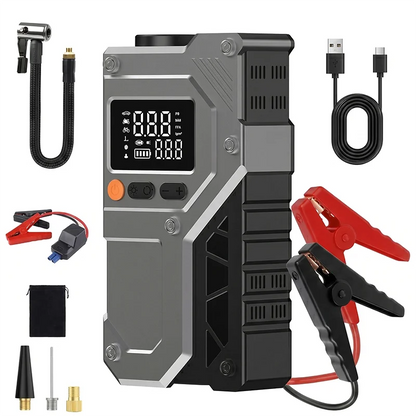 Car Jump Starter with 150PSI Tire Inflator, 6000mAh Battery Booster, Digital Air Compressor, LED Light for Cars SUVs Trucks