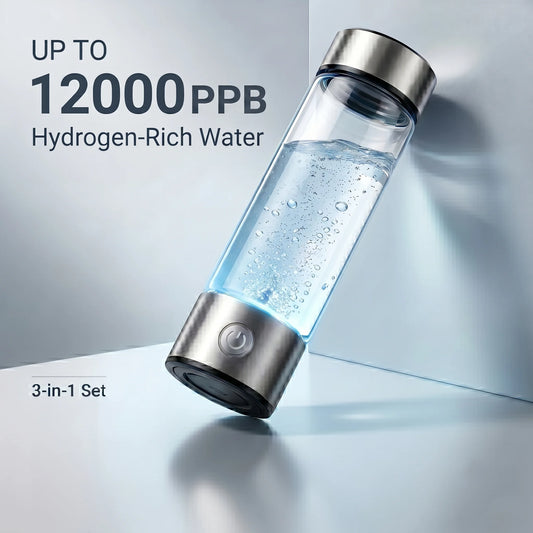 12000PPB SPE PEM Hydrogen Water Generator Bottle Portable Rechargeable Alkaline Ionizer Cup Health Drinkware for Home Travel