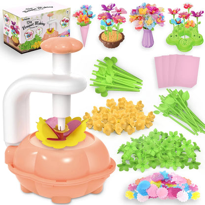 DIY Fabric Flower Bouquet Craft Kit for Kids - Handmade Girls Educational Toy Market Simulation Birthday Gift Creative Playset