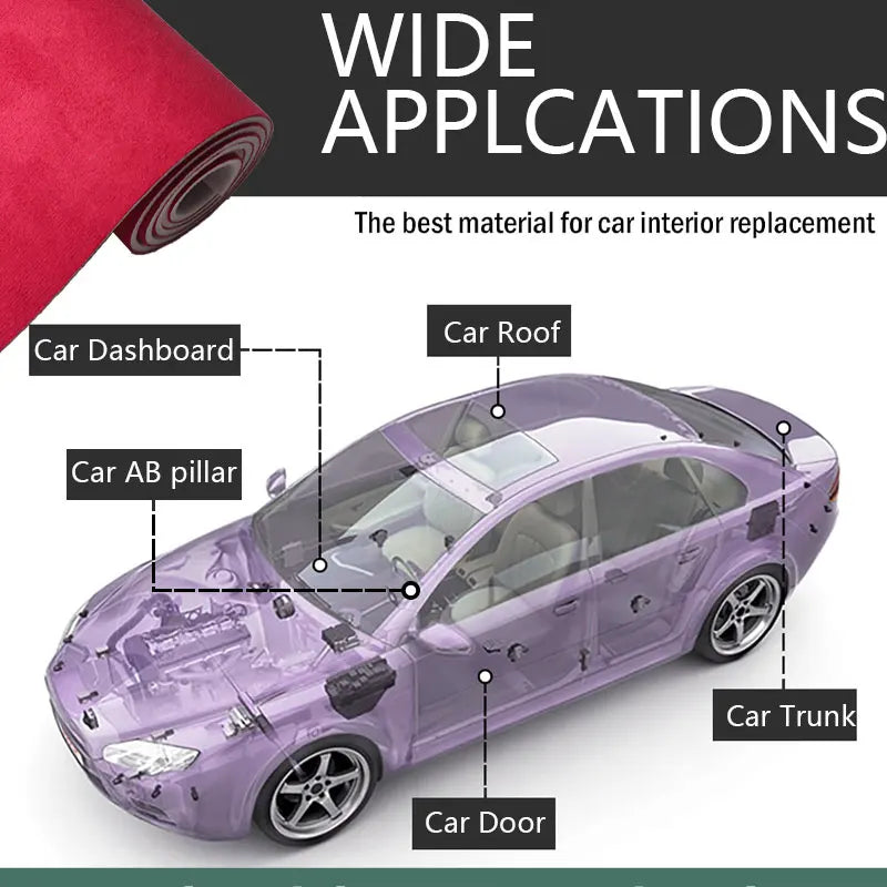 Suede Auto Headliner Material for Car Ceiling Lining Repair Car Roof Fabric Car Lining Interior 100/200/300x140cm Foam Backed