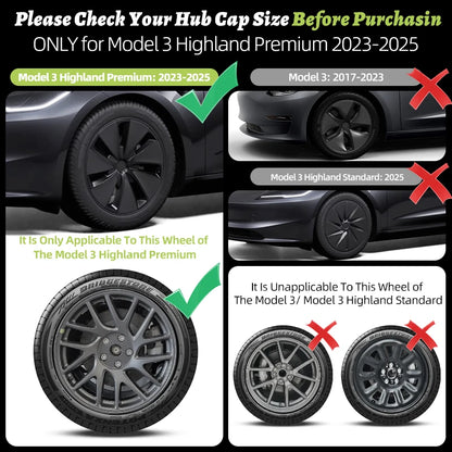 4PCS for Model 3 Highland 2023-Prese Wheel Cover 18 Inch Hubcap Arachnid Style Wheel Cover Rim Hubcaps Car Protection for Tesla
