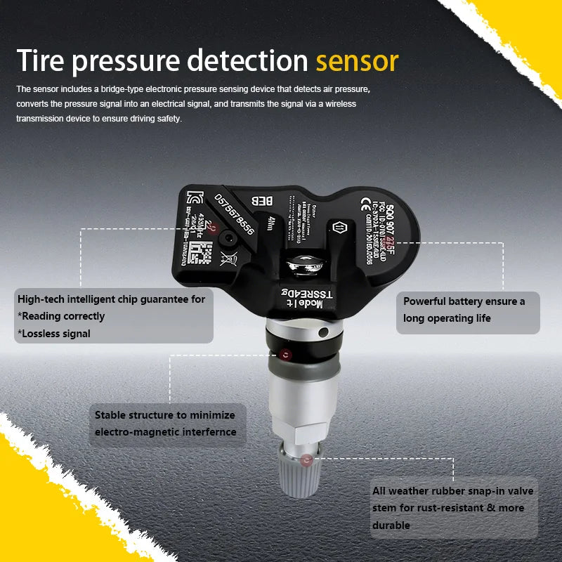1/4PCS Tire Pressure Monitor System Fit for Audi A3 A6 A7 A8 RS5 6 Skoda Volkswagen Porsche Replacement For 5Q0907275 5Q0907275B