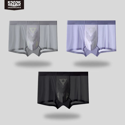 52025 Men's Ultra-Thin Boxers (3-Pack) – Feather-Light Ice-Silk Fabric, Color-Changing Pouch and Weightless Second-Skin Comfort
