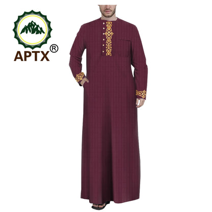 Muslim Jubba for Men Quality Thobe Tailor Made Single Breasted Loose Casual Style Long Robe for Event Wedding TA2014001