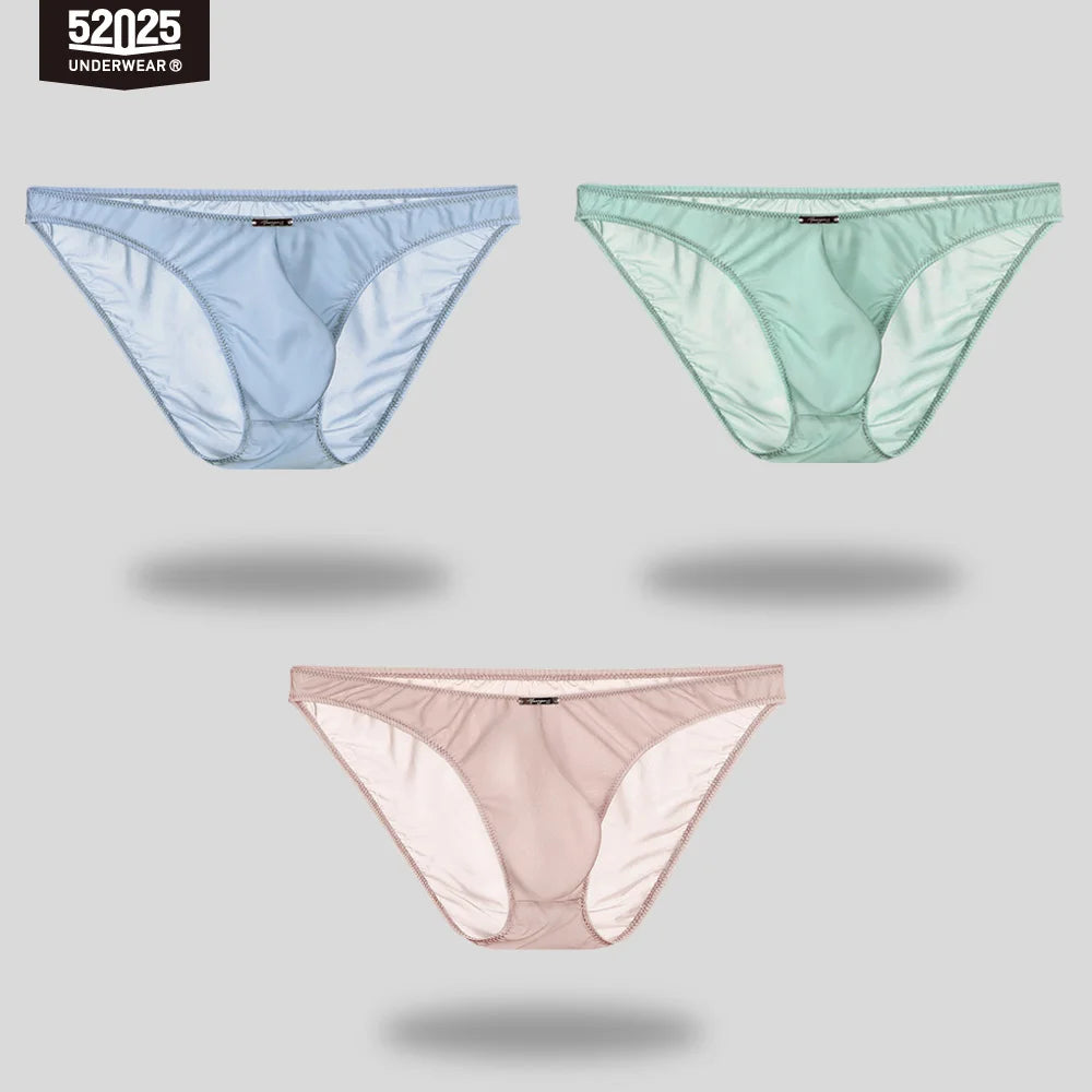 52025 Men's Ultra-Light Mini Briefs – Semi-Transparent, Silky-Soft Nylon, 3D Anatomical Pouch and Barely-There Comfort