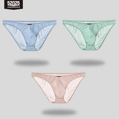52025 Men's Ultra-Light Mini Briefs – Semi-Transparent, Silky-Soft Nylon, 3D Anatomical Pouch and Barely-There Comfort