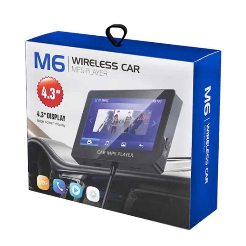 Car Audio Receiver Bluetooth FM Transmitter 4.3 Inch MP5 Player  Display Support TFcard Video Remote Control Not Touch Screen