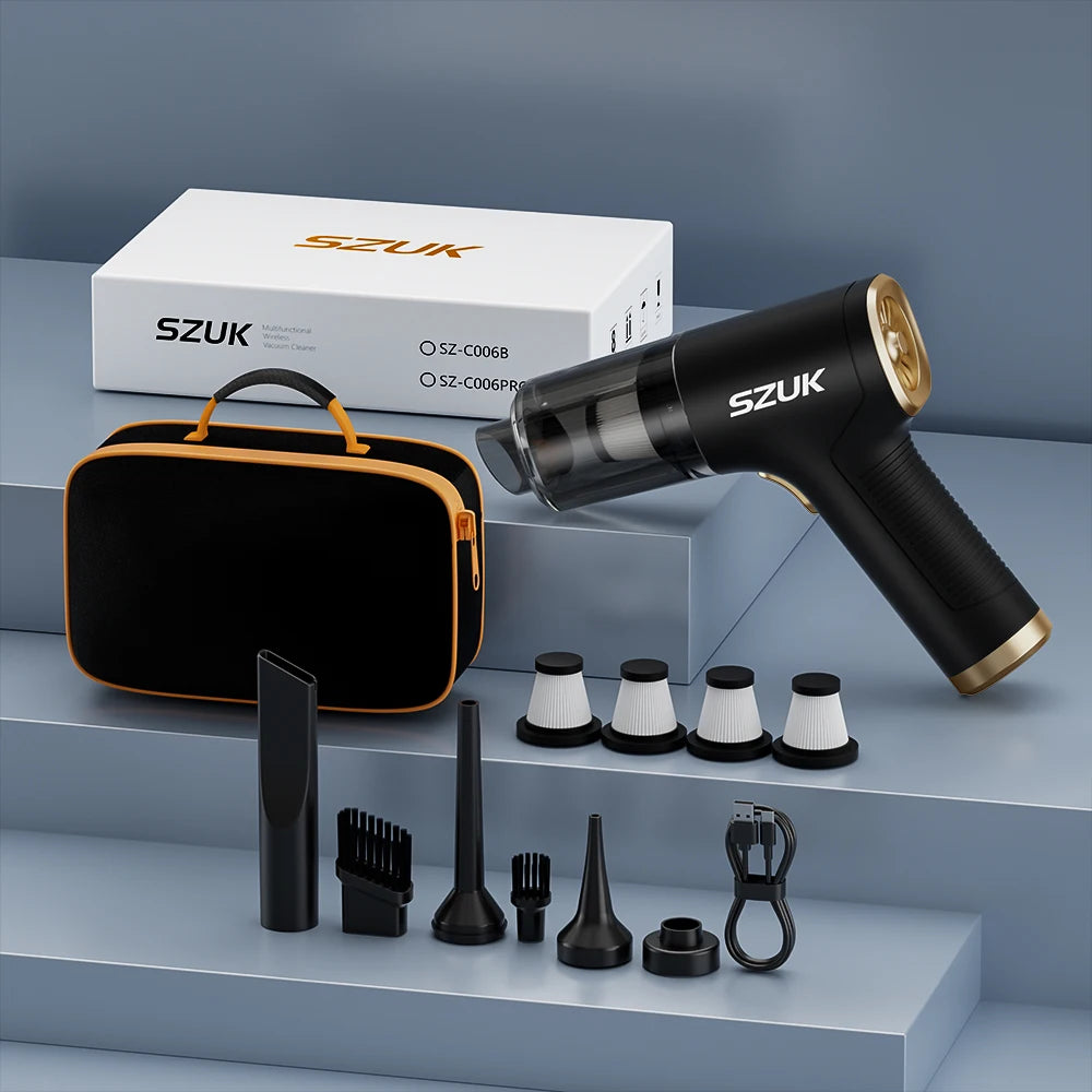 SZUK Car Vacuum Cleaner 17000PA Powerful Suction Portable Handheld Cleaning Machine Car Cleaner Wireless Mini Vacuum Cleaner