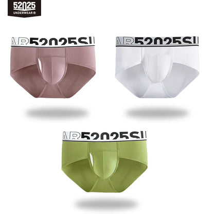 52025 Men's Dual Pouch Briefs – Ultra-Soft Modal, Patented Separation Pouch with Silk Mesh Support and Breathable Comfort