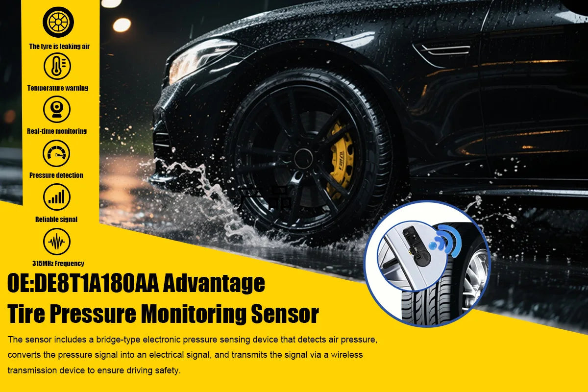 1/4PCS 315MHz Tire Pressure Sensor For Ford F150 F250 F350 Focus Fusion Replacement For DE8T-1A180-AA 9L3Z-1A189-A 9L3T-1A180-AE