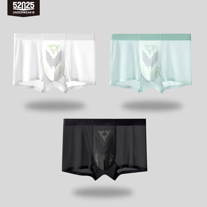 52025 Men's Ultra-Thin Boxers (3-Pack) – Feather-Light Ice-Silk Fabric, Color-Changing Pouch and Weightless Second-Skin Comfort