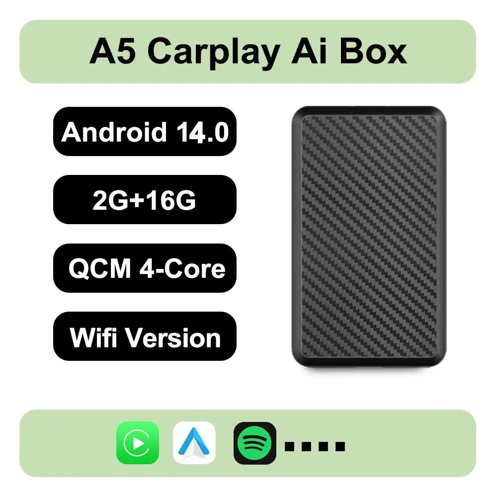 Smart 2in1 CarPlay Android Auto Adapter, Universal Mini Wireless Dongle for Car Entertainment System, Plug and Play Upgrade Wire