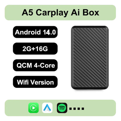 Smart 2in1 CarPlay Android Auto Adapter, Universal Mini Wireless Dongle for Car Entertainment System, Plug and Play Upgrade Wire