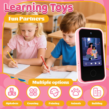 Kawaii Cartoon Kids Smart Toy Phone, Children's Camera, 2.8-Inch Touch Screen, HD Dual Camera, Photo Taking, Photography, Music