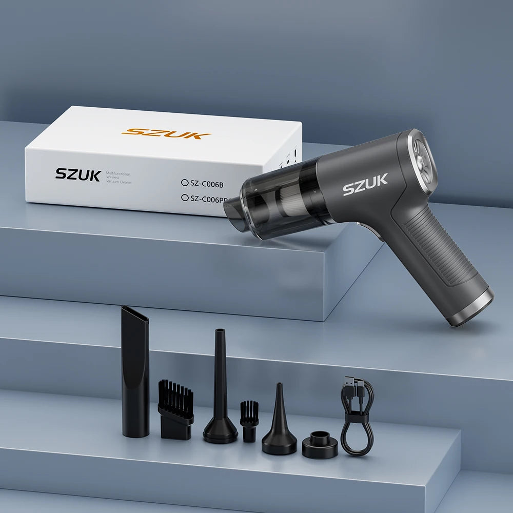 SZUK Car Vacuum Cleaner 17000PA Powerful Suction Portable Handheld Cleaning Machine Car Cleaner Wireless Mini Vacuum Cleaner