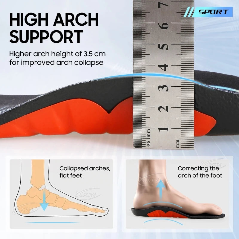 【Xxin】Arch Support Shoe Insoles Sport Poron Shock Absorption Insole Flat Feet Shoes Pad Heel Pain Relief