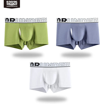 52025 Men's Dual Pouch Boxers – Ultra-Soft Modal, Patented Separation Pouch with Silk Mesh Support and Breathable Comfort