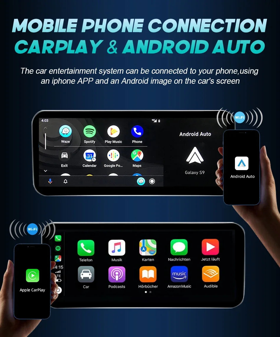 New Android 14 Wireless CarPlay Screen For BMW E60 E61 E62 E63 E90 E91 E92 2005-2012 Car Multimedia Player GPS Radio Navigation