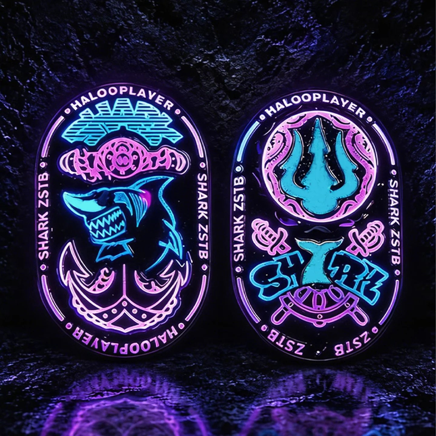 HALOOPLAYER noctilucent fidget slider sea shark pro custom version relieve stress EDC fidget spinner toys