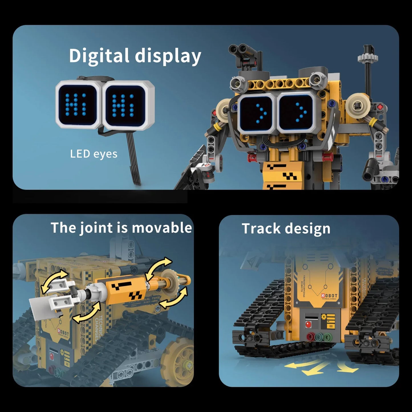 MOC 373PCS 5-in-1 Electric RC Wall Climbing Robot Model Building Blocks Set Children's Creative Puzzle Toy Gift Bulldozer Design