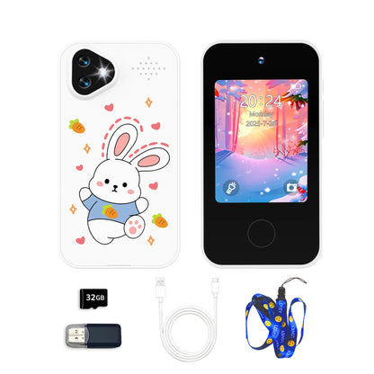 Kawaii Cartoon Kids Smart Toy Phone, Children's Camera, 2.8-Inch Touch Screen, HD Dual Camera, Photo Taking, Photography, Music