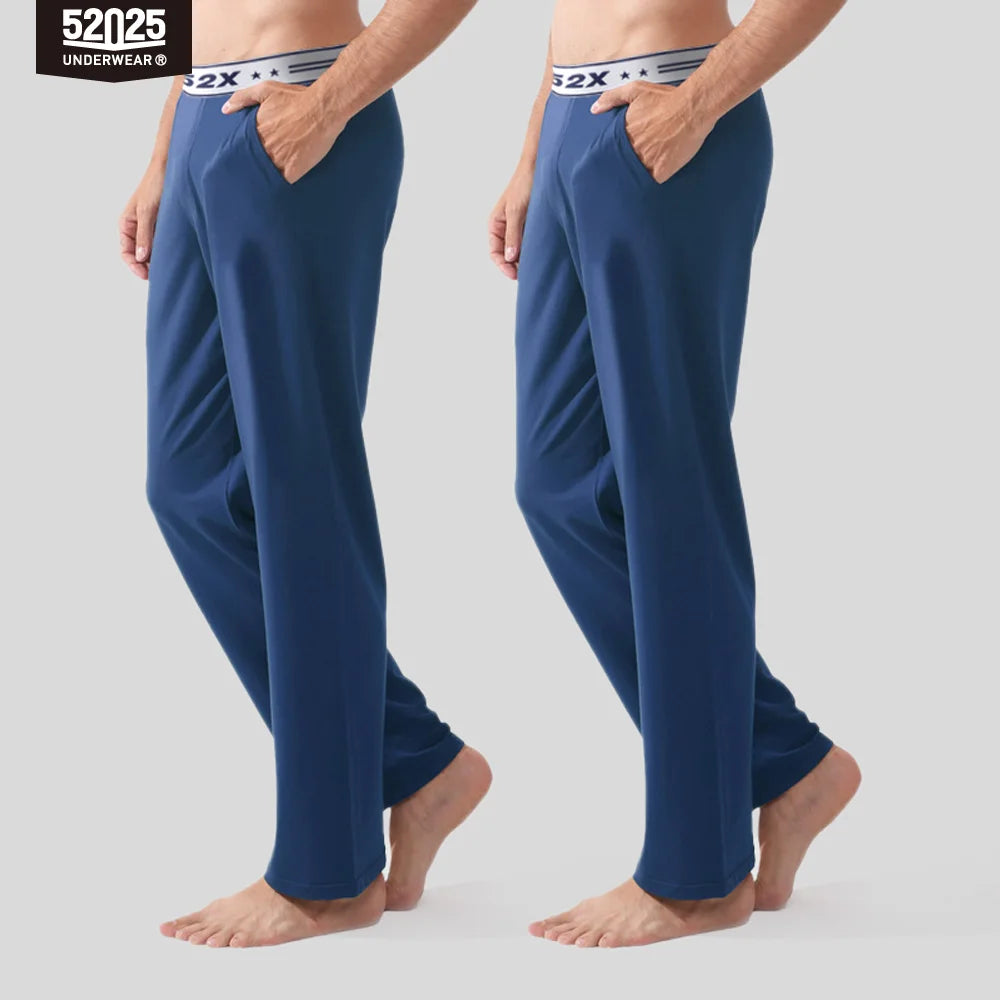 52025 Men's Cotton Modal Pajama Pants (2-Pack) – Silky-Soft Lounge Pants with Relaxed Fit, Side Pockets & Lightweight Comfort