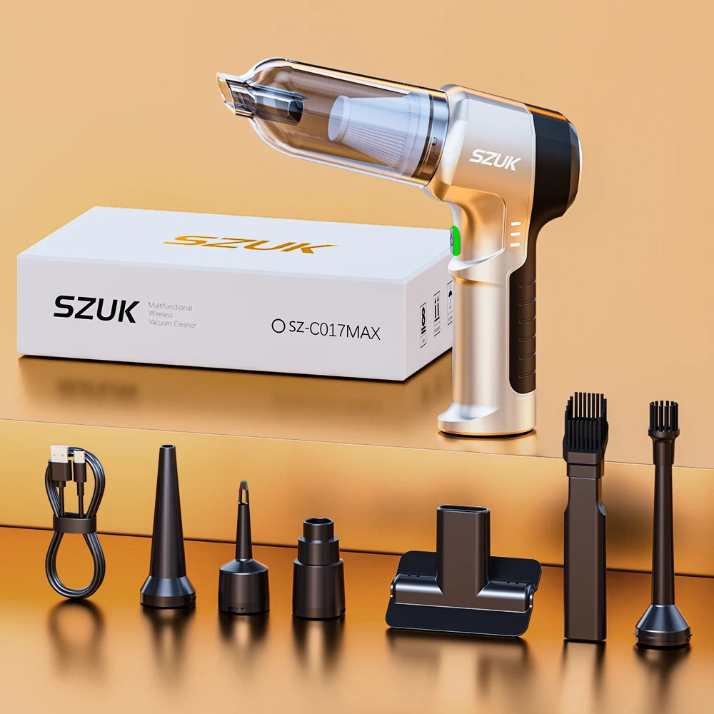 SZUK C017Max Car Vacuum Cleaner Stong Suction Wireless Portable HandHeld Vacuum Cleaner Powerful Air Blower Cleaning Machine
