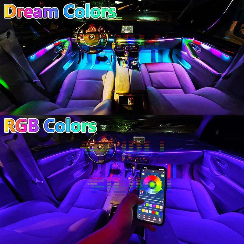 For BMW Only 22 In 1 Neon LED Car  Led Interior Ambient Light Car Acrylic Strip F10 F20 F30 E36 E39 E60 E87 E90 E91 E92 G20 G30