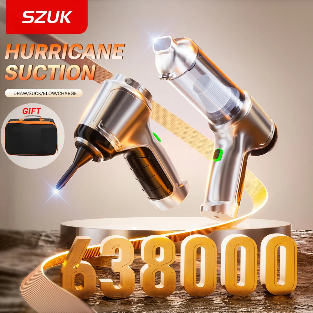 SZUK 638000Pa New Powerful Mini Vacuum Cleaner Handheld Wireless Car Vacuum Cleaner Home Appliance Portable Car Vacuum Cleaner