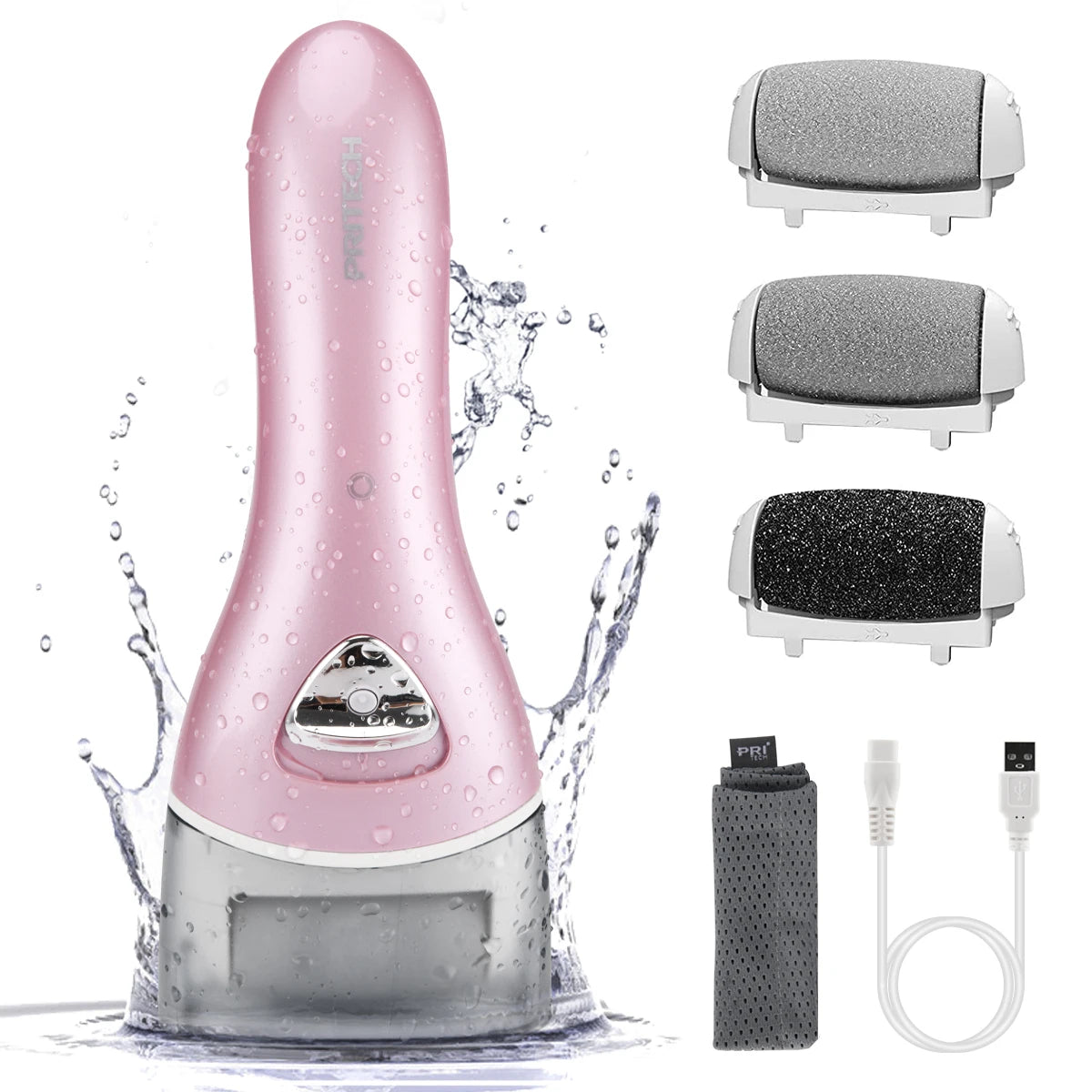 Pritech Charged Electric Callus Remover for Heels Grinding Pedicure Tools Professional Pedi Foot File Care for Dead Hard Skin