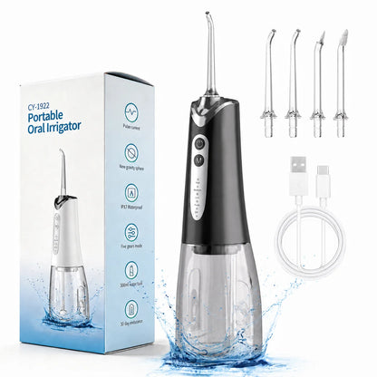 Portable Wireless Water Flosser 300ml Oral Irrigator 5 Modes 4 Nozzles IPX7 Waterproof Deep Cleaning Of the Mouth And Teeth New