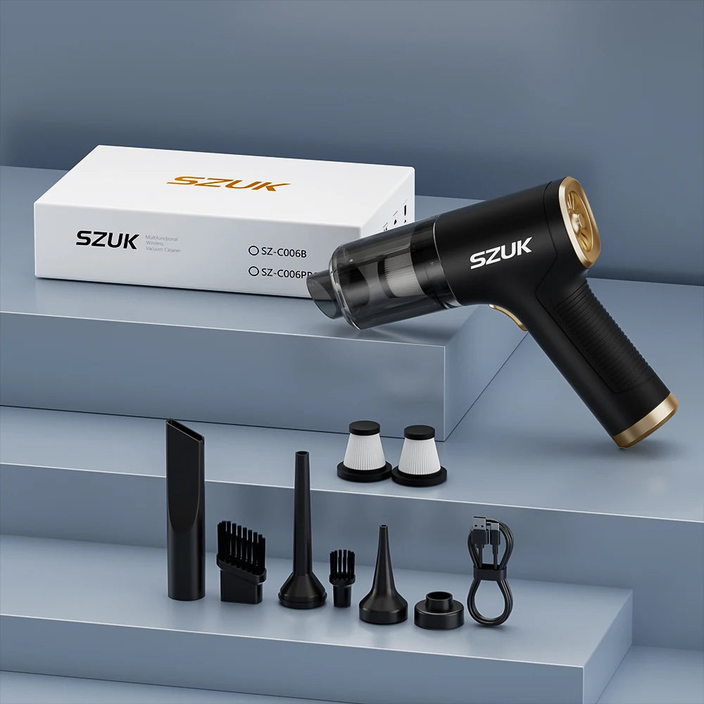 SZUK Car Vacuum Cleaner 17000PA Powerful Suction Portable Handheld Cleaning Machine Car Cleaner Wireless Mini Vacuum Cleaner