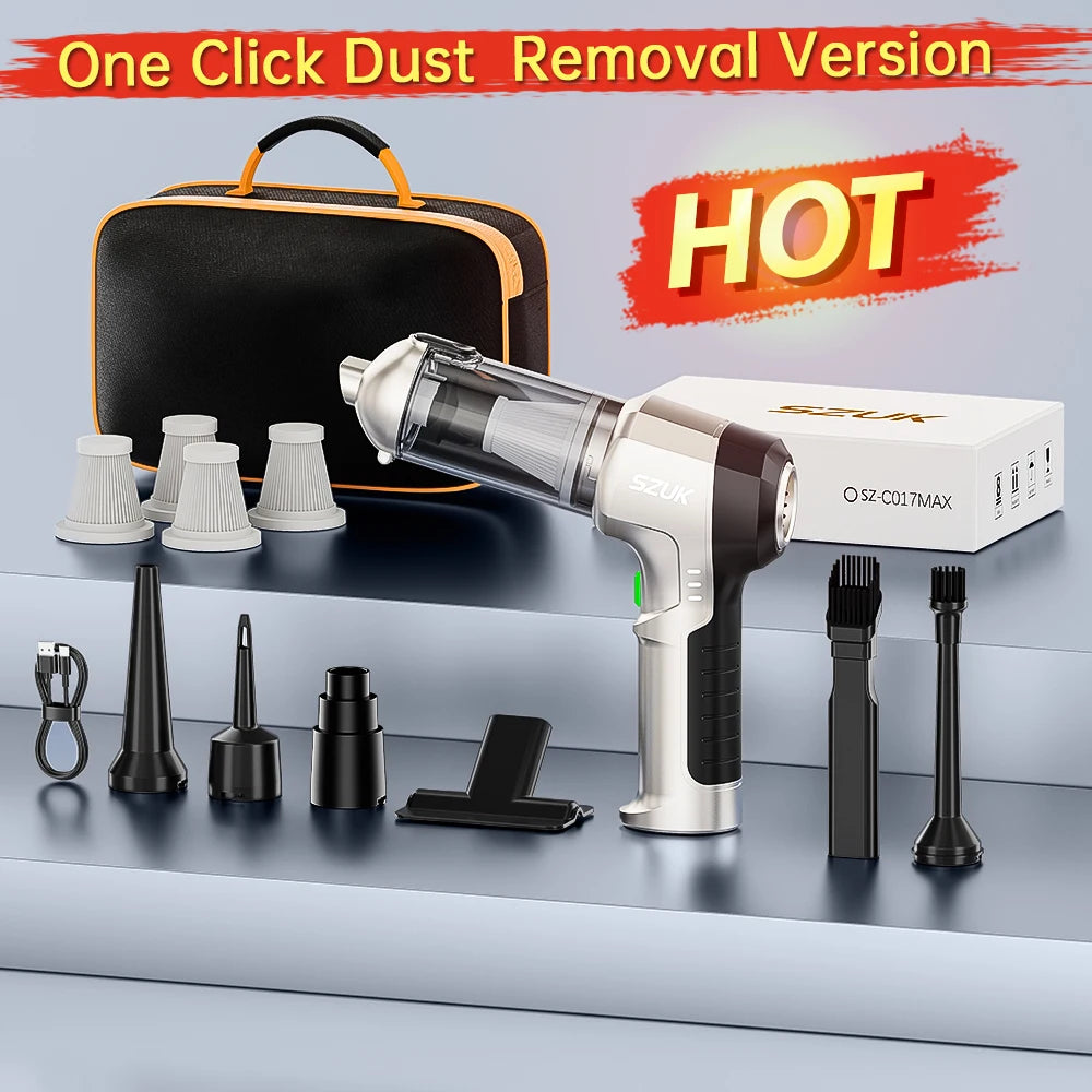 SZUK Car Vacuum Cleaner 18000PA High Pressure Portable Handheld Powerful Mini Cordless Car Appliance Cleaning Vacuum Cleaner