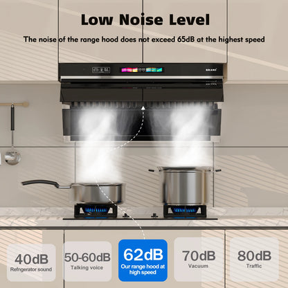 30 inch 900 CFM Convertible Under Cabinet Range Hood with Charcoal Filter, Voice/Gesture/Touch Control