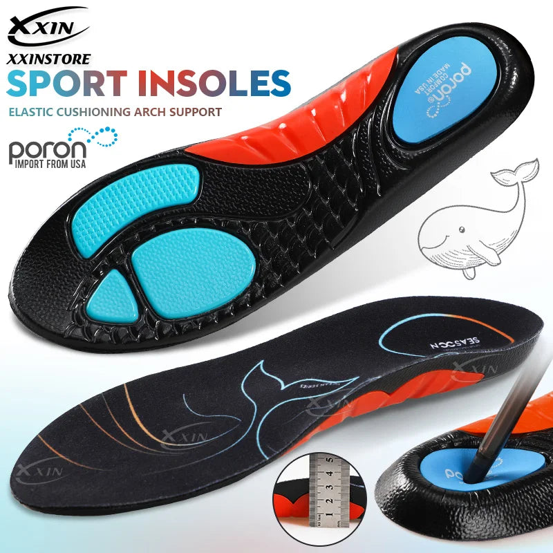 【Xxin】Arch Support Shoe Insoles Sport Poron Shock Absorption Insole Flat Feet Shoes Pad Heel Pain Relief