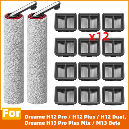 Fit For Dreame H12 Pro / H12 Plus / H12 Dual, Dreame H13 Pro Plus Mix / M13 Beta Main Roller brush HEPA Filter Spare Parts