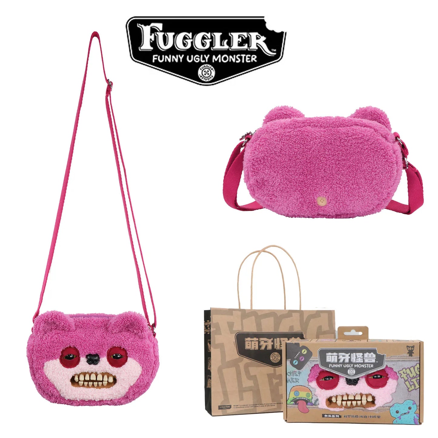 Fugglers Ugly Tooth Monster Fluffy Crossbody Bags Cute Fugg Plush Purse Shoulder Backpack Wallet Girls Boys Cartoon Animal 22CM