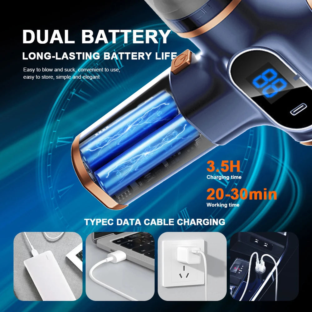 Car Vacuum Cleaner 980000PA Wireless Portable Cleaning Machine 120W Powerful Mini Handheld Cleaner For Subaru All Models
