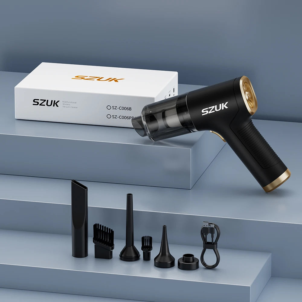 SZUK Car Vacuum Cleaner 17000PA Powerful Suction Portable Handheld Cleaning Machine Car Cleaner Wireless Mini Vacuum Cleaner