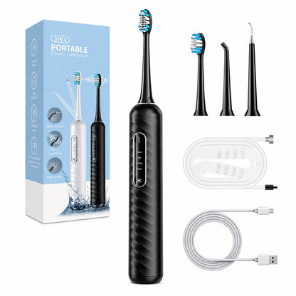 3 in 1 Electric Toothbrush With Water Flosser Cleaning Kit with 7 Modes IPX7 Waterproof Teeth Cleaner For Travel and Home