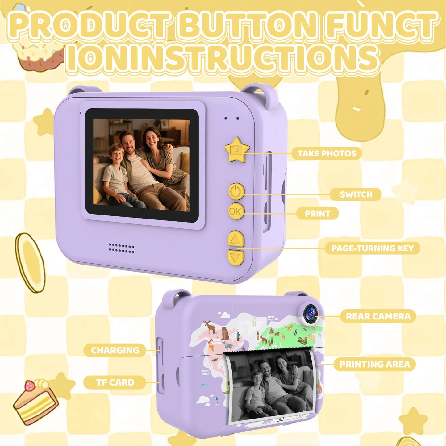 Children's printable camera toy small camera gift for boys and girls