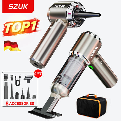 SZUK C012MAX Car Vacuum Cleaner Strong Suction Cleaning Mini Machine Wireless Portable Handhled Blower Machine Home Appliances