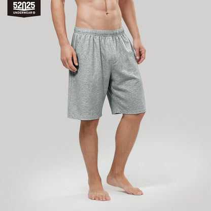 52025 Men's 100% Cotton Pajama Shorts – Relaxed Fit Lounge Shorts with Side Pockets and Breathable All-Day Comfort