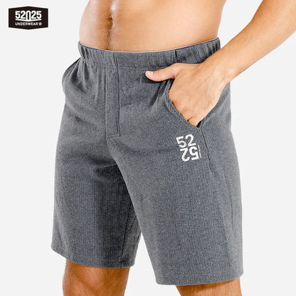 52025 Men's Cotton Lounge Shorts – Comfortable Midweight Pajama Shorts with Adjustable Drawcord, Tailored Fit and Side Pockets