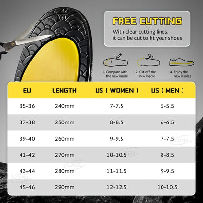 【xxin】Carbon Fiber Shell Heel Insole Poron Arch Support Insoles Pain Relief Shock Absorption Shoes Pad